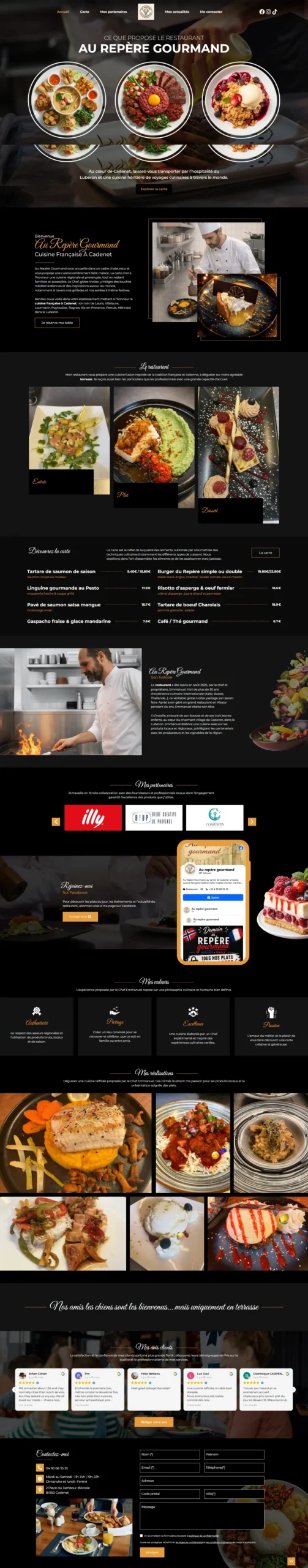 Professional Website Design - Restau Aurepere Home Deepinall Project