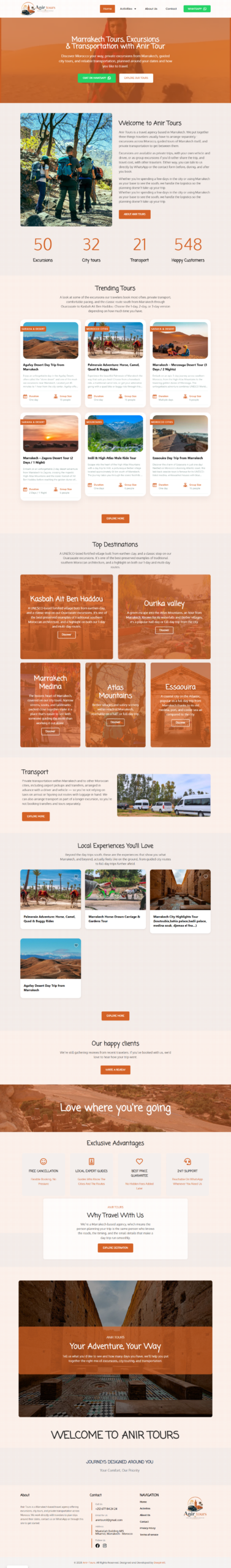 Professional Website Design - Anir Tours Marrakech Tours Excursions Transport